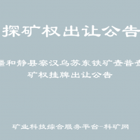 新疆和靜縣察漢烏蘇東鐵礦查普查探礦權(quán)掛牌出讓公告