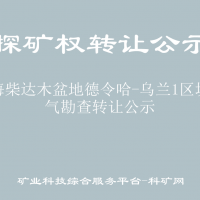 青海柴達(dá)木盆地德令哈-烏蘭1區(qū)塊油氣勘查轉(zhuǎn)讓公示