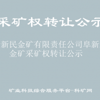 阜新新民金礦有限責(zé)任公司阜新新民金礦采礦權(quán)轉(zhuǎn)讓公示