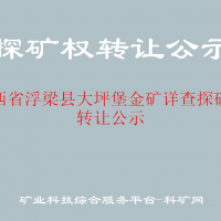 江西省浮梁縣大坪堡金礦詳查探礦權(quán)轉(zhuǎn)讓公示