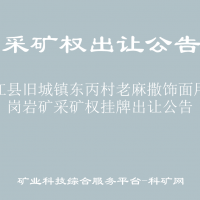 盈江縣舊城鎮(zhèn)東丙村老麻撒飾面用花崗巖礦采礦權(quán)掛牌出讓公告
